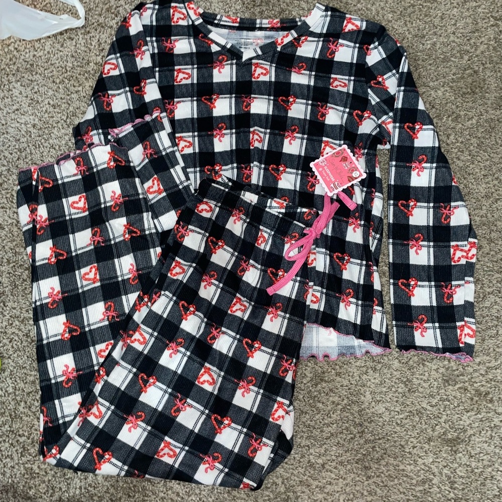Women's Black and Red Christmas Plaid Pajama Set